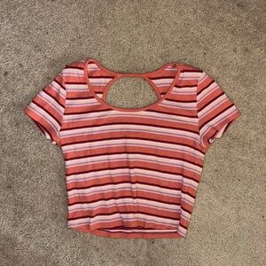 Striped Orange Pink Purple Women's Top